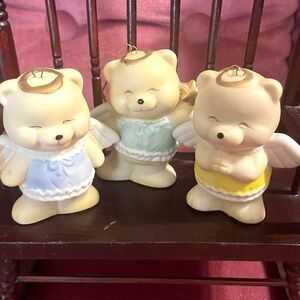 Vintage Angel Bear Christmas Ornaments